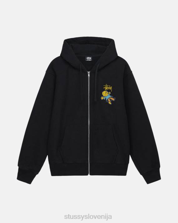 STUSSY 8XB0169 Črna potenje uniseks pulover s kapuco z zadrgo