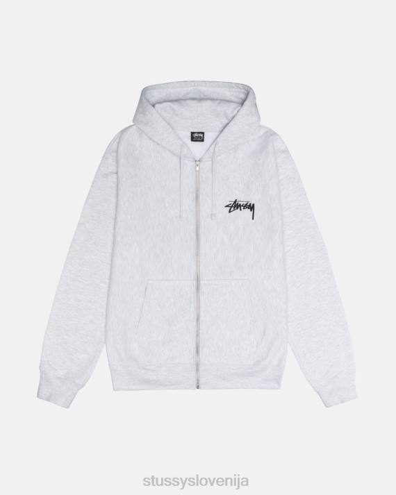 STUSSY 8XB0173 pepelna vresa potenje uniseks razbit pulover s kapuco na zadrgo
