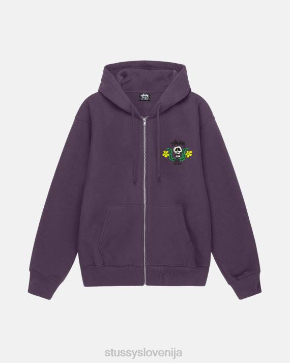 STUSSY 8XB0176 grozdje potenje uniseks pulover z zadrgo in kapuco z lobanjim grebenom