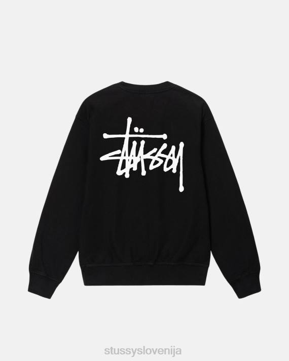 STUSSY 8XB0184 Črna potenje uniseks posadka z osnovnim pigmentom