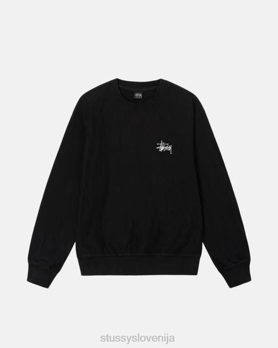 STUSSY 8XB0184 Črna potenje uniseks posadka z osnovnim pigmentom