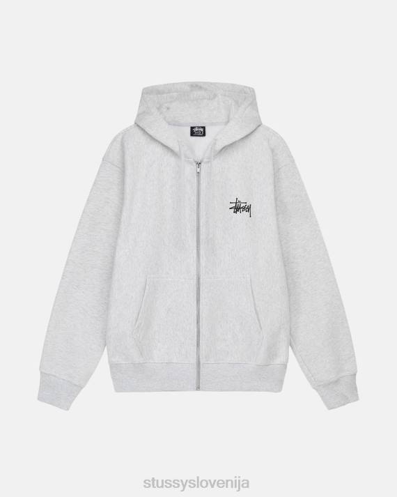 STUSSY 8XB0202 pepelna vresa potenje uniseks osnovni pulover s kapuco na zadrgo
