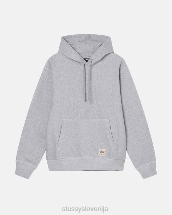STUSSY 8XB0213 sivo vresje potenje uniseks pulover s kapuco s kontrastnimi šivi