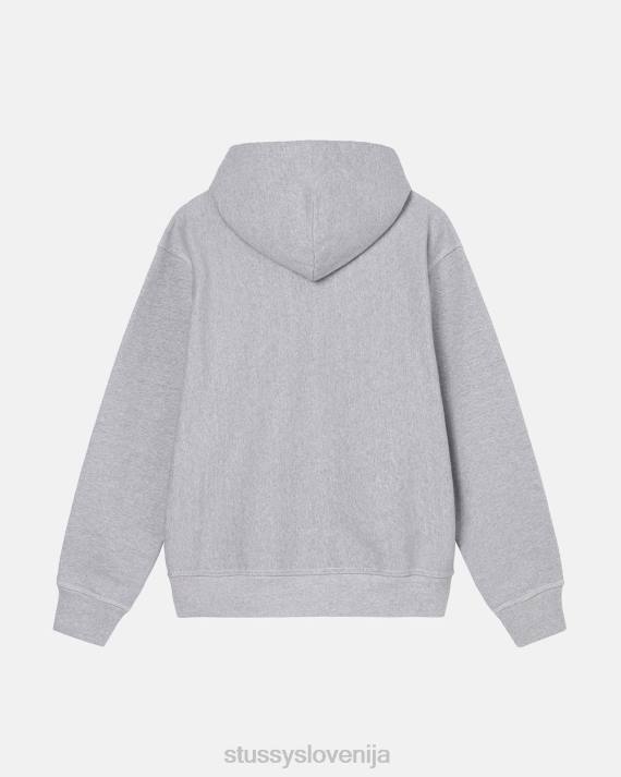STUSSY 8XB0213 sivo vresje potenje uniseks pulover s kapuco s kontrastnimi šivi
