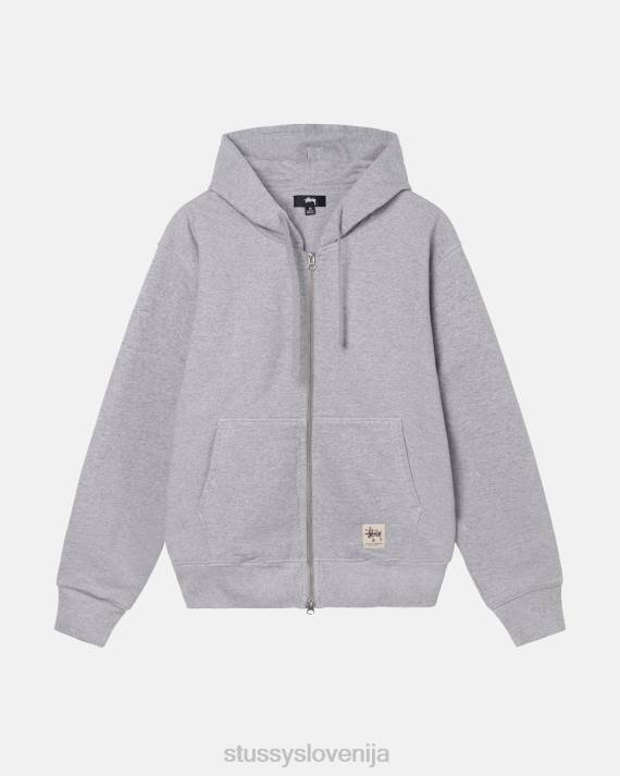 STUSSY 8XB0214 sivo vresje potenje uniseks pulover s kapuco in zadrgo z dvojnim obrazom