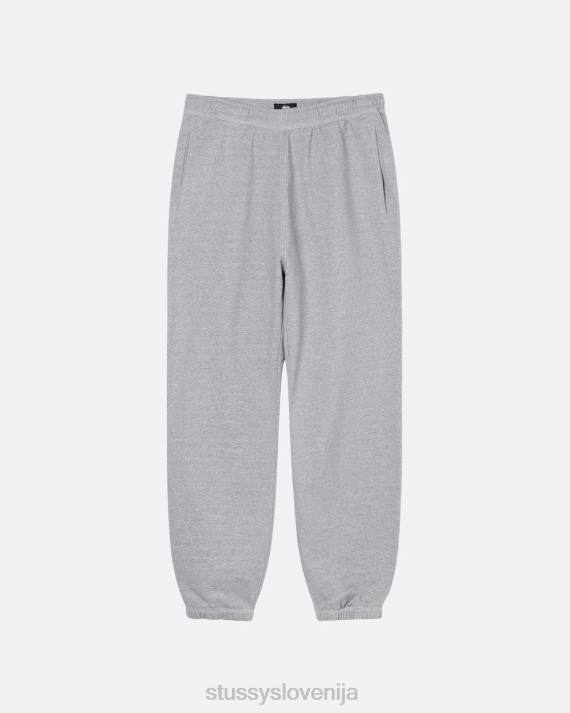 STUSSY 8XB0216 sivo vresje potenje uniseks hlače z etiketo s kontrastnim šivom
