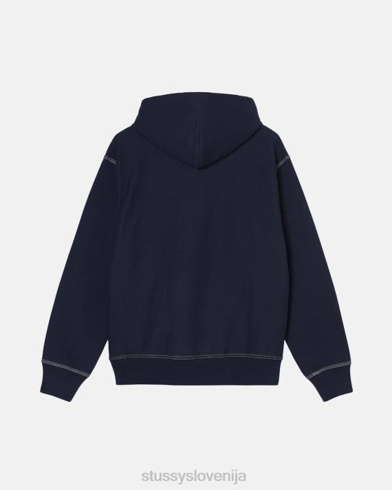 STUSSY 8XB0217 mornarica potenje uniseks pulover s kapuco s kontrastnimi šivi