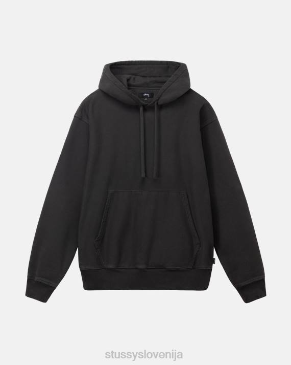 STUSSY 8XB0229 Črna potenje uniseks pigmentno obarvan pulover s kapuco