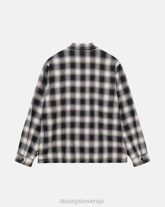 STUSSY 8XB0499 Črna top & srajce uniseks eddie karirasta majica z zadrgo