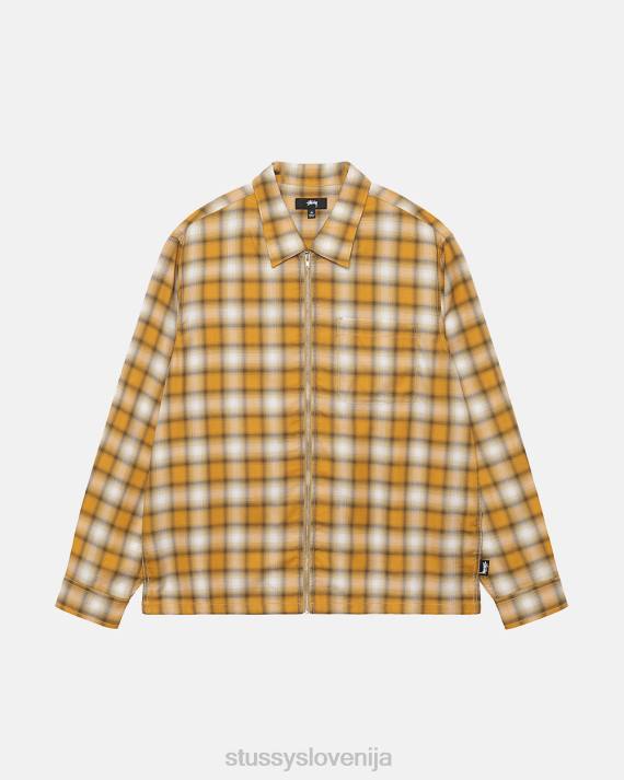 STUSSY 8XB0500 gorčica top & srajce uniseks eddie karirasta majica z zadrgo