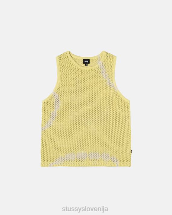 STUSSY 8XB0503 barva kravate rumena top & srajce uniseks o'barvan težki mrežasti rezervoar