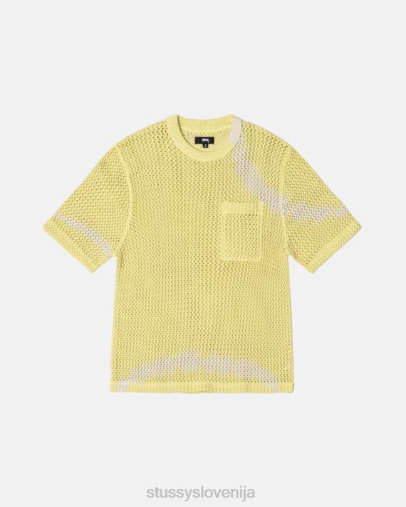 STUSSY 8XB0504 barva kravate rumena top & srajce uniseks o'dyed težkokategorna mrežasta ekipa