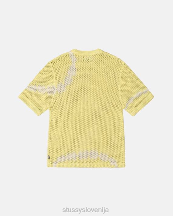 STUSSY 8XB0504 barva kravate rumena top & srajce uniseks o'dyed težkokategorna mrežasta ekipa
