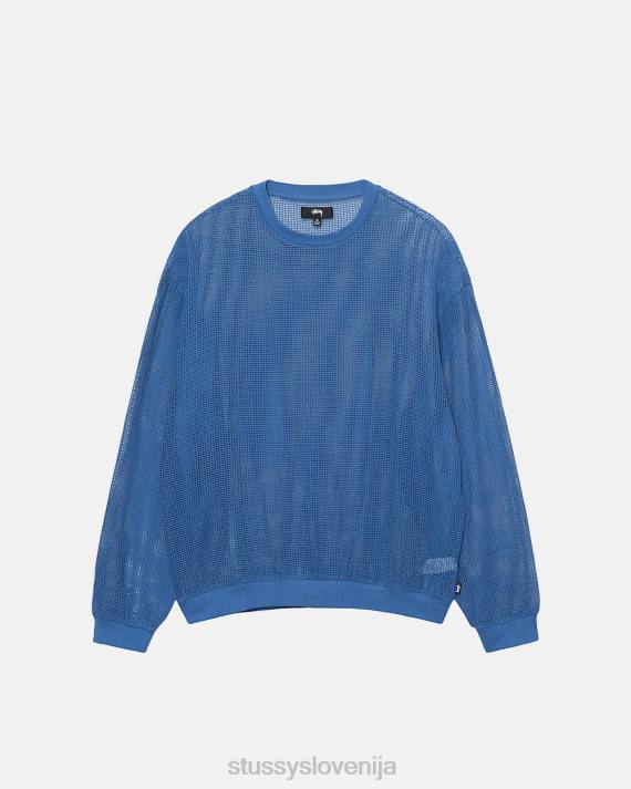 STUSSY 8XB0508 oceansko modra top & srajce uniseks bombažna mreža ls crew