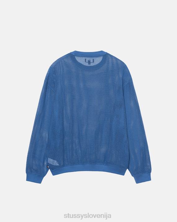 STUSSY 8XB0508 oceansko modra top & srajce uniseks bombažna mreža ls crew