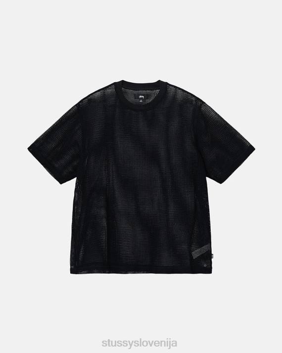 STUSSY 8XB0509 Črna top & srajce uniseks bombažna mreža ss crew