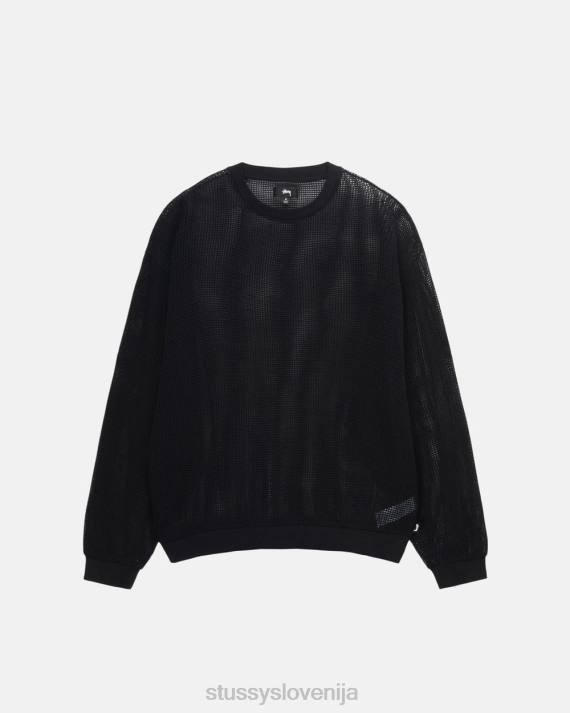 STUSSY 8XB0510 Črna top & srajce uniseks bombažna mreža ls crew