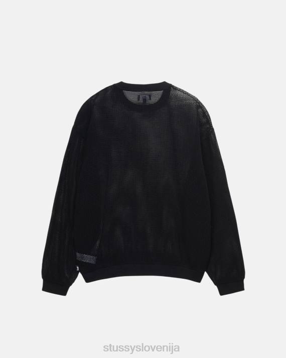 STUSSY 8XB0510 Črna top & srajce uniseks bombažna mreža ls crew