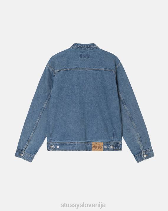 STUSSY 8XB0346 sprano modra vrhnja oblačila uniseks delovna jakna iz jeansa na zadrgo