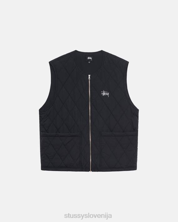 STUSSY 8XB0350 Črna vrhnja oblačila uniseks diamantno prešit telovnik