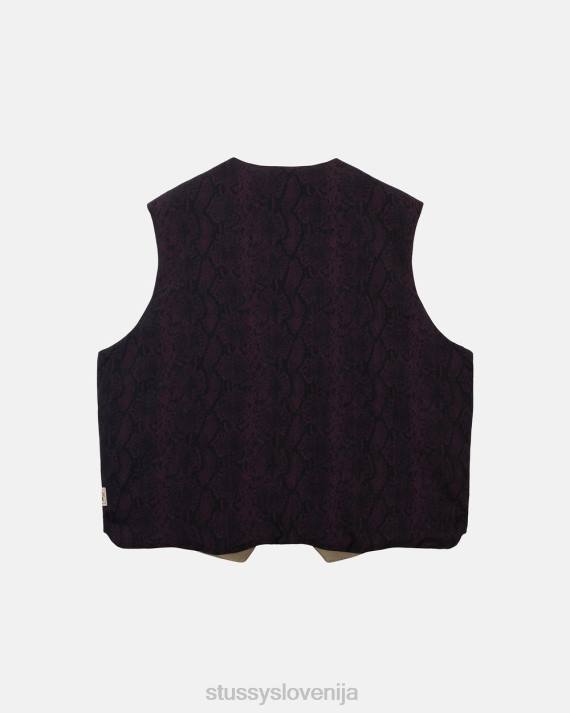 STUSSY 8XB0354 bordo vrhnja oblačila uniseks reverzibilni jopič iz pitona