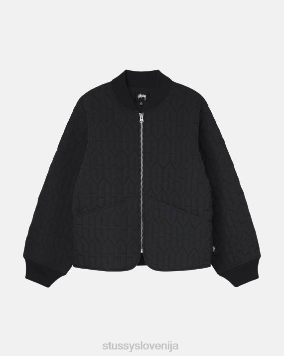 STUSSY 8XB0358 Črna vrhnja oblačila uniseks s prešita podloga jakna