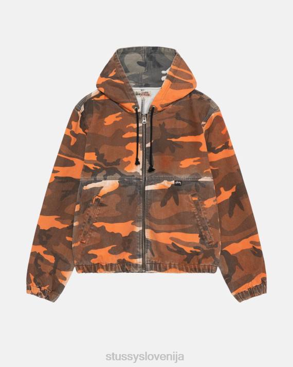 STUSSY 8XB0360 oranžna maska vrhnja oblačila uniseks Spray dye delovna jakna s kapuco