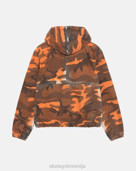 STUSSY 8XB0360 oranžna maska vrhnja oblačila uniseks Spray dye delovna jakna s kapuco