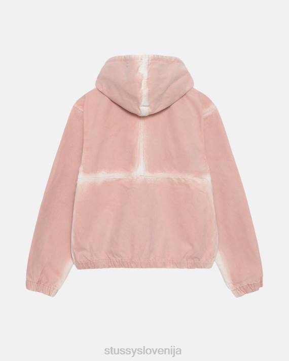 STUSSY 8XB0362 bledo roza vrhnja oblačila uniseks Spray dye delovna jakna s kapuco
